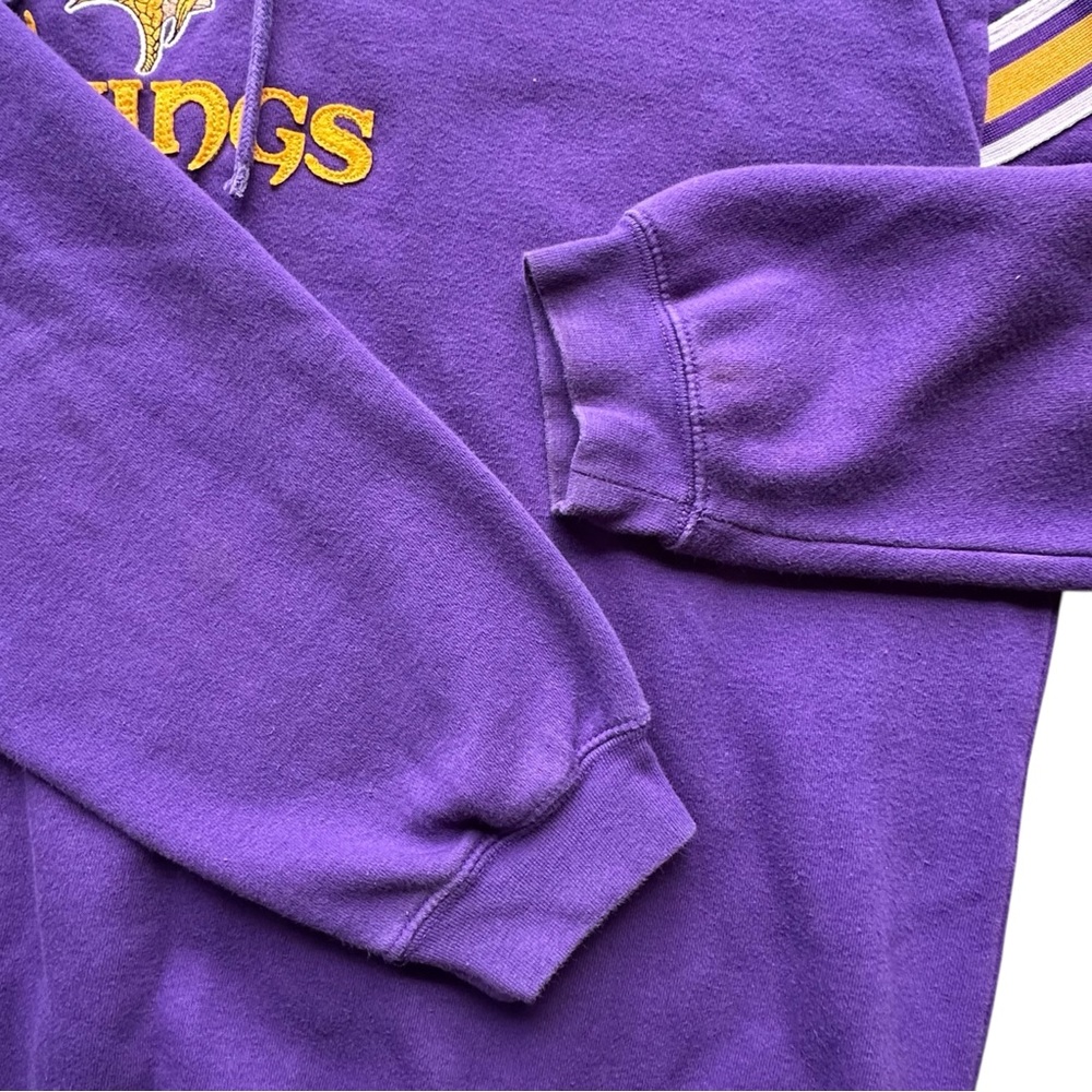 VTG Y2K Era Minnesota Vikings NFL Team Apparel 1/4 Zip Pullover Sweatshirt 2XL - Picture 8 of 11
